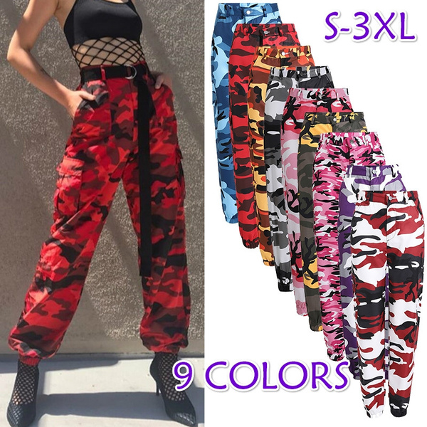Womens Camo Cargo Trousers Casual Pants Military Army Combat Camouflage  Jeans - Walmart.com